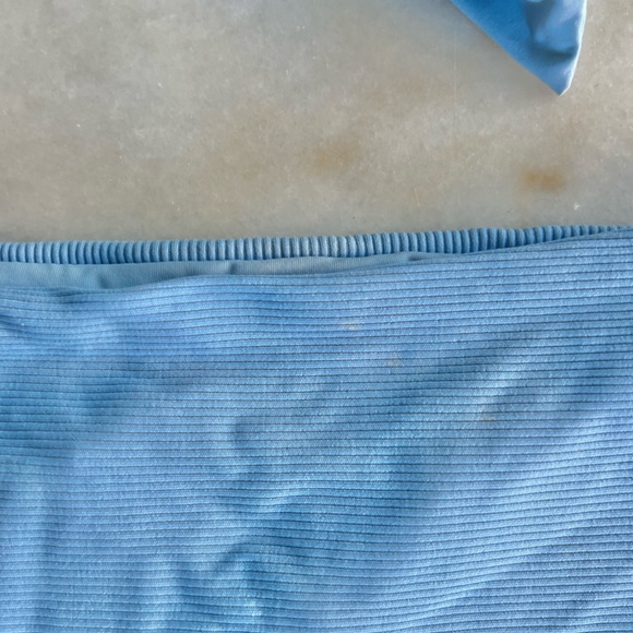 SALE! $12! Sky Blue Bikini Swimsuit Set Triangle Bra Top Full Coverage Bottom - Picture 8 of 10